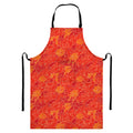 Burning Japanese Flame Pattern Print Bib Apron With Pocket