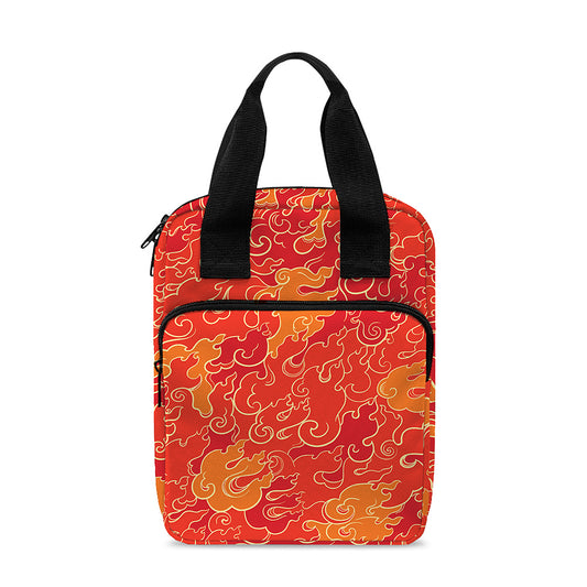 Burning Japanese Flame Pattern Print Bible Tote Bag