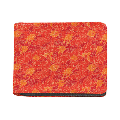 Burning Japanese Flame Pattern Print Bifold Wallet