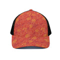 Burning Japanese Flame Pattern Print Black Mesh Trucker Hat