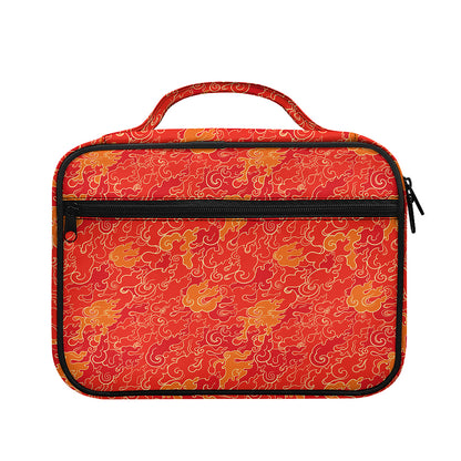 Burning Japanese Flame Pattern Print Briefcase Bible Bag