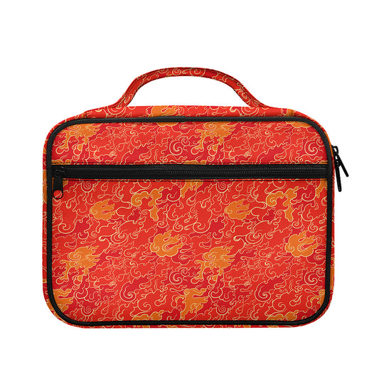 Burning Japanese Flame Pattern Print Briefcase Bible Bag