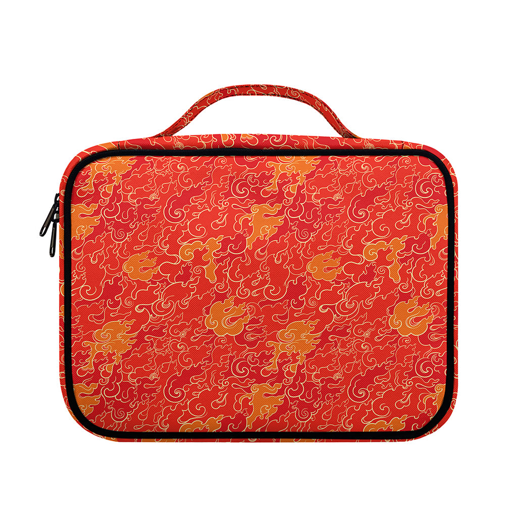 Burning Japanese Flame Pattern Print Briefcase Bible Bag