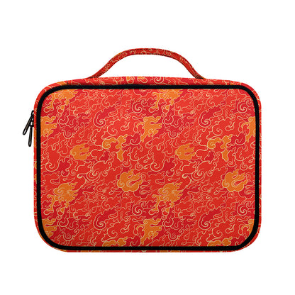 Burning Japanese Flame Pattern Print Briefcase Bible Bag