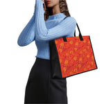 Burning Japanese Flame Pattern Print Canvas Tote Bag