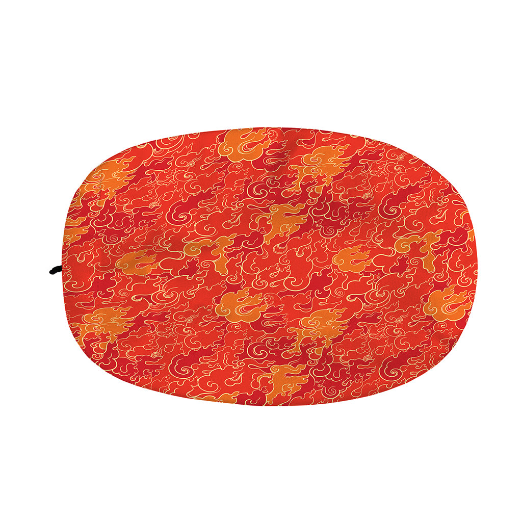 Burning Japanese Flame Pattern Print Car Side Mirror Covers