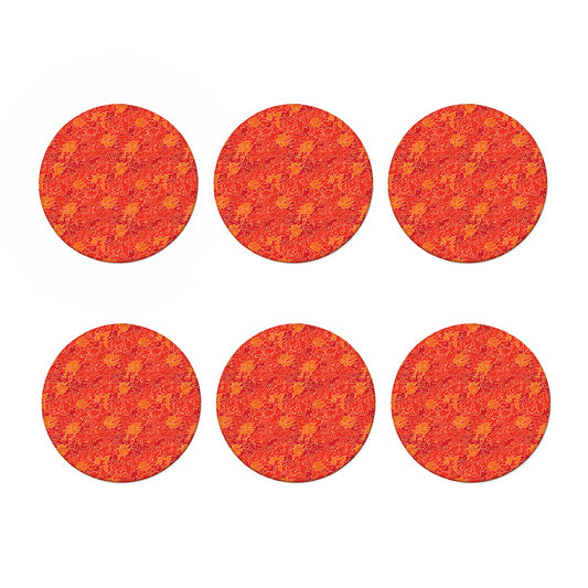 Burning Japanese Flame Pattern Print Coaster Set