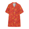 Burning Japanese Flame Pattern Print Cotton Hawaiian Shirt