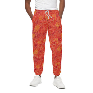 Burning Japanese Flame Pattern Print Cotton Pants