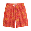 Burning Japanese Flame Pattern Print Cotton Shorts