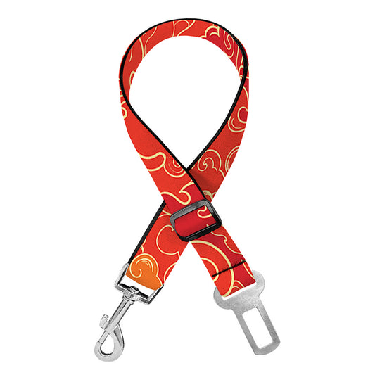 Burning Japanese Flame Pattern Print Dog Seat Belt