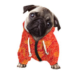Burning Japanese Flame Pattern Print Dog Zip Up Hoodie
