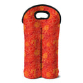 Burning Japanese Flame Pattern Print Double Neoprene Wine Tote