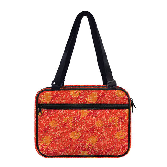Burning Japanese Flame Pattern Print Double Strap Bible Bag