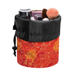 Burning Japanese Flame Pattern Print Drawstring Makeup Bag