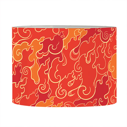 Burning Japanese Flame Pattern Print Drum Lamp Shade