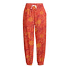 Burning Japanese Flame Pattern Print Fleece Lined Knit Pants