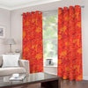 Burning Japanese Flame Pattern Print Grommet Curtains