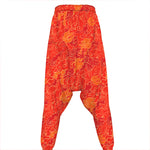 Burning Japanese Flame Pattern Print Hammer Pants