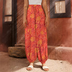 Burning Japanese Flame Pattern Print Harem Pants