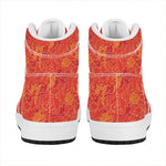 Burning Japanese Flame Pattern Print High Top Leather Sneakers