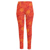 Burning Japanese Flame Pattern Print High-Waisted Pocket Leggings