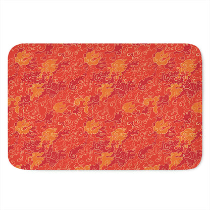 Burning Japanese Flame Pattern Print Indoor Door Mat