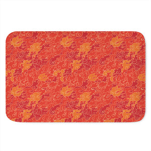 Burning Japanese Flame Pattern Print Indoor Door Mat