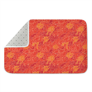 Burning Japanese Flame Pattern Print Indoor Door Mat