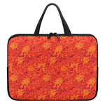 Burning Japanese Flame Pattern Print Laptop Sleeve With Handle
