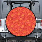 Burning Japanese Flame Pattern Print Leather Spare Tire Cover