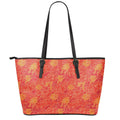 Burning Japanese Flame Pattern Print Leather Tote Bag With Zipper