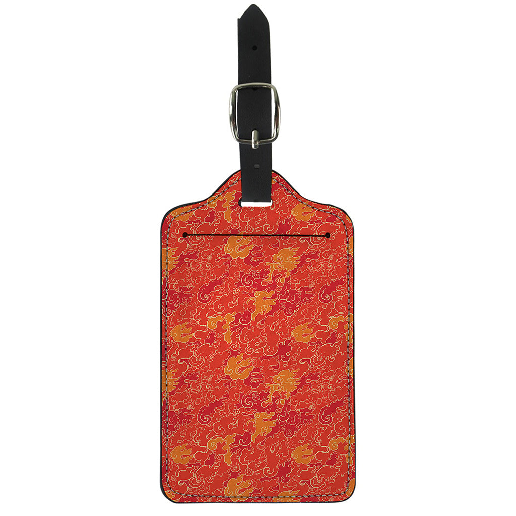 Burning Japanese Flame Pattern Print Luggage Tag