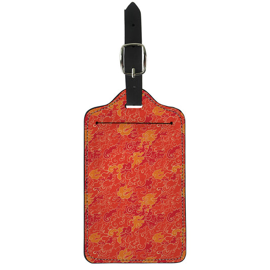 Burning Japanese Flame Pattern Print Luggage Tag