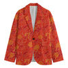 Burning Japanese Flame Pattern Print Men's Blazer