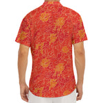Burning Japanese Flame Pattern Print Men's Deep V-Neck Shirt