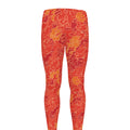 Burning Japanese Flame Pattern Print Men's Leggings