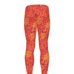 Burning Japanese Flame Pattern Print Men's leggings