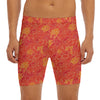 Burning Japanese Flame Pattern Print Men's Long Boxer Briefs