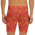 Burning Japanese Flame Pattern Print Men's Long Boxer Briefs