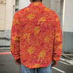 Burning Japanese Flame Pattern Print Men's Shirt Jacket