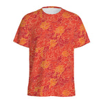 Burning Japanese Flame Pattern Print Men's Sports T-Shirt