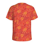 Burning Japanese Flame Pattern Print Men's Sports T-Shirt