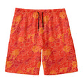 Burning Japanese Flame Pattern Print Men's Swim Trunks