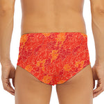 Burning Japanese Flame Pattern Print Men's Triangle Swim Briefs