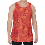 Burning Japanese Flame Pattern Print Men's Velvet Tank Top