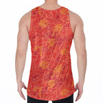 Burning Japanese Flame Pattern Print Men's Velvet Tank Top