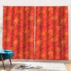 Burning Japanese Flame Pattern Print Pencil Pleat Curtains