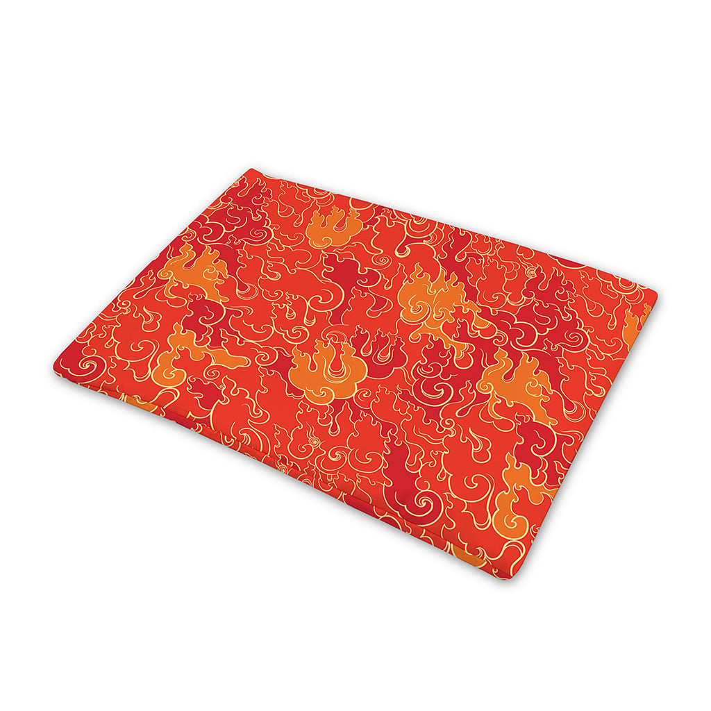 Burning Japanese Flame Pattern Print Pet Cooling Mat Cover