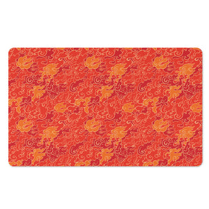 Burning Japanese Flame Pattern Print Polyester Doormat